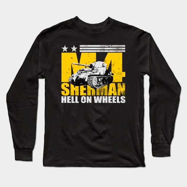 M4 Sherman Tank (distressed) Long Sleeve T-Shirt by TCP